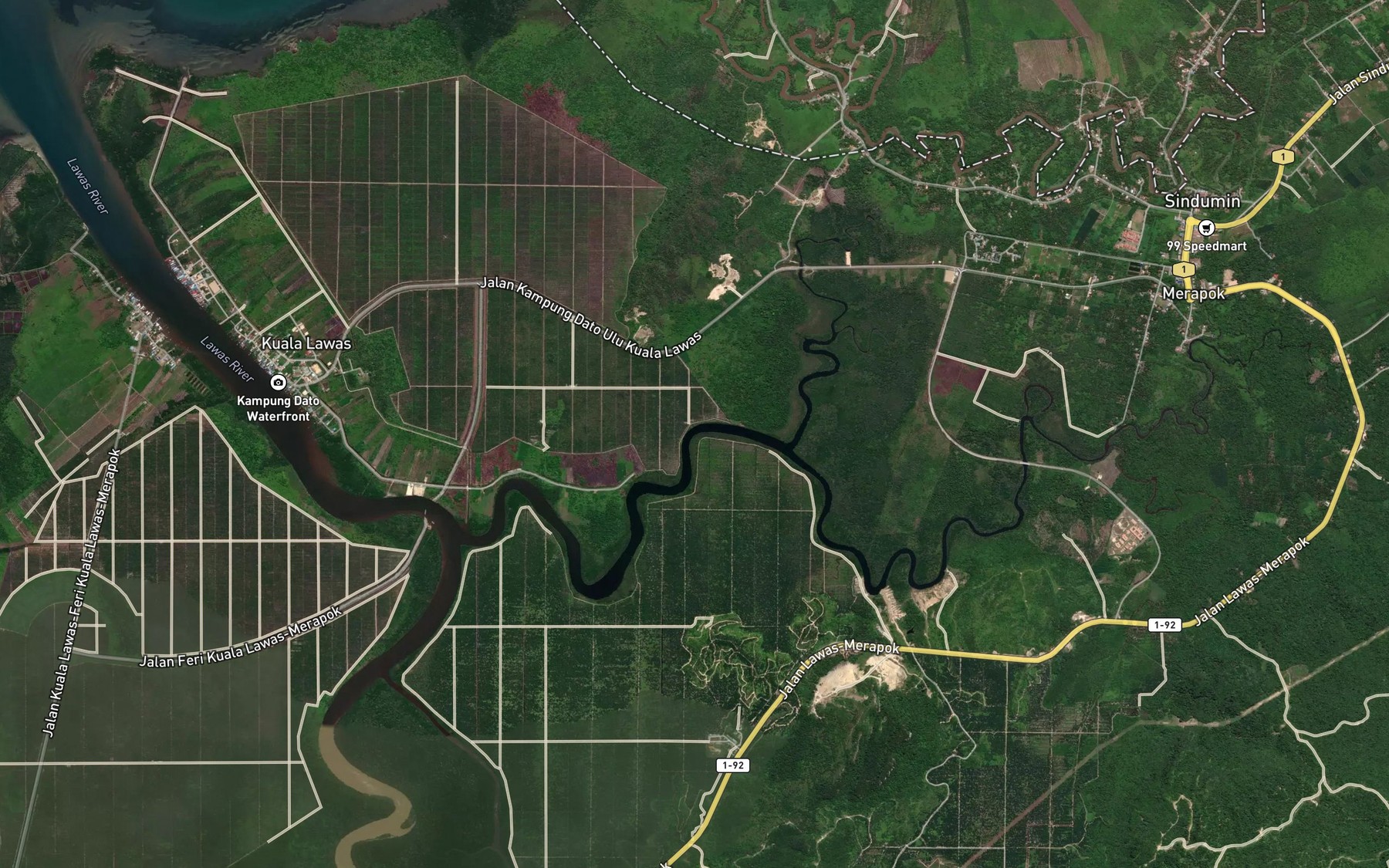 Satellite map of the Lubok Suai