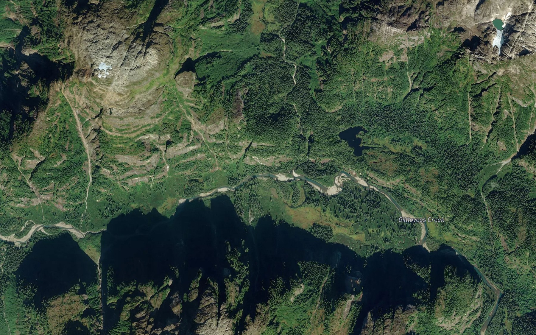 Satellite map of the Peechugh Creek