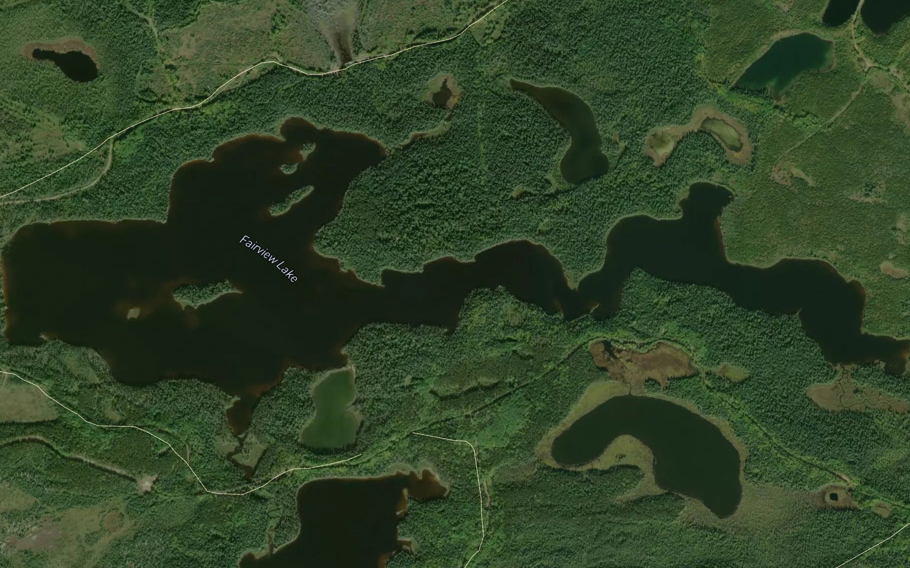 Satellite map of the Fairview Lake
