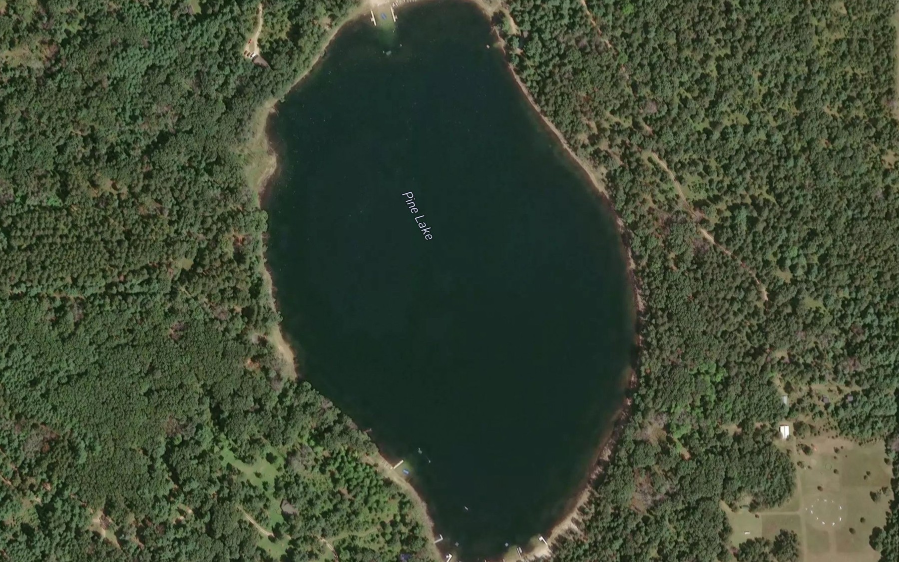 Satellite map of the Pine Lake