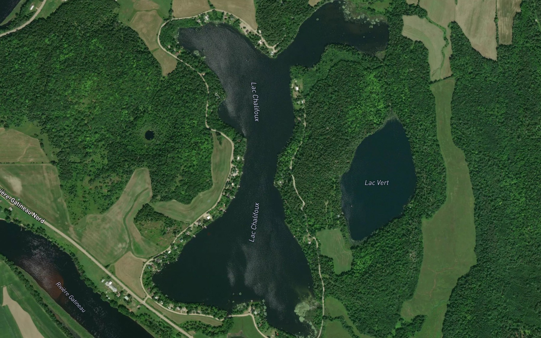 Satellite map of the Lac Chalifoux