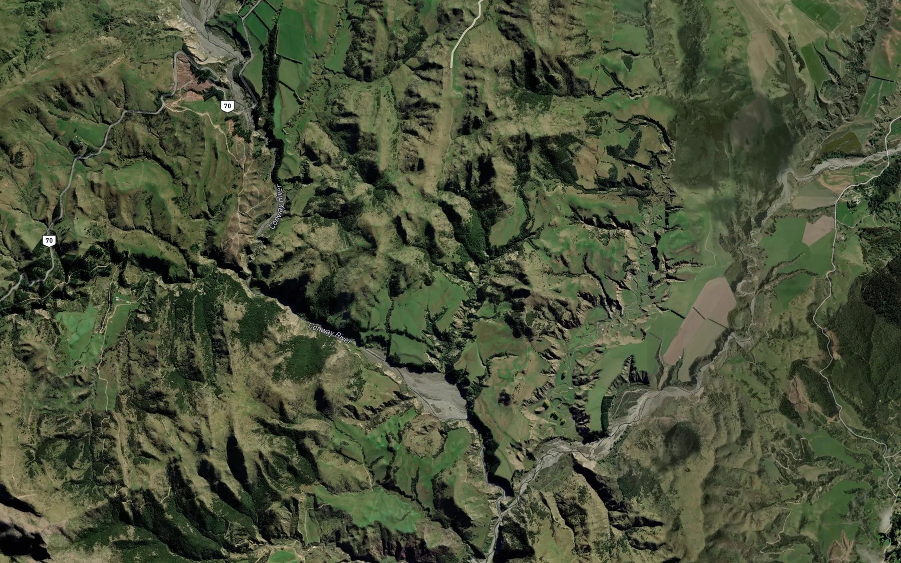 Satellite map of the Barneys Stream