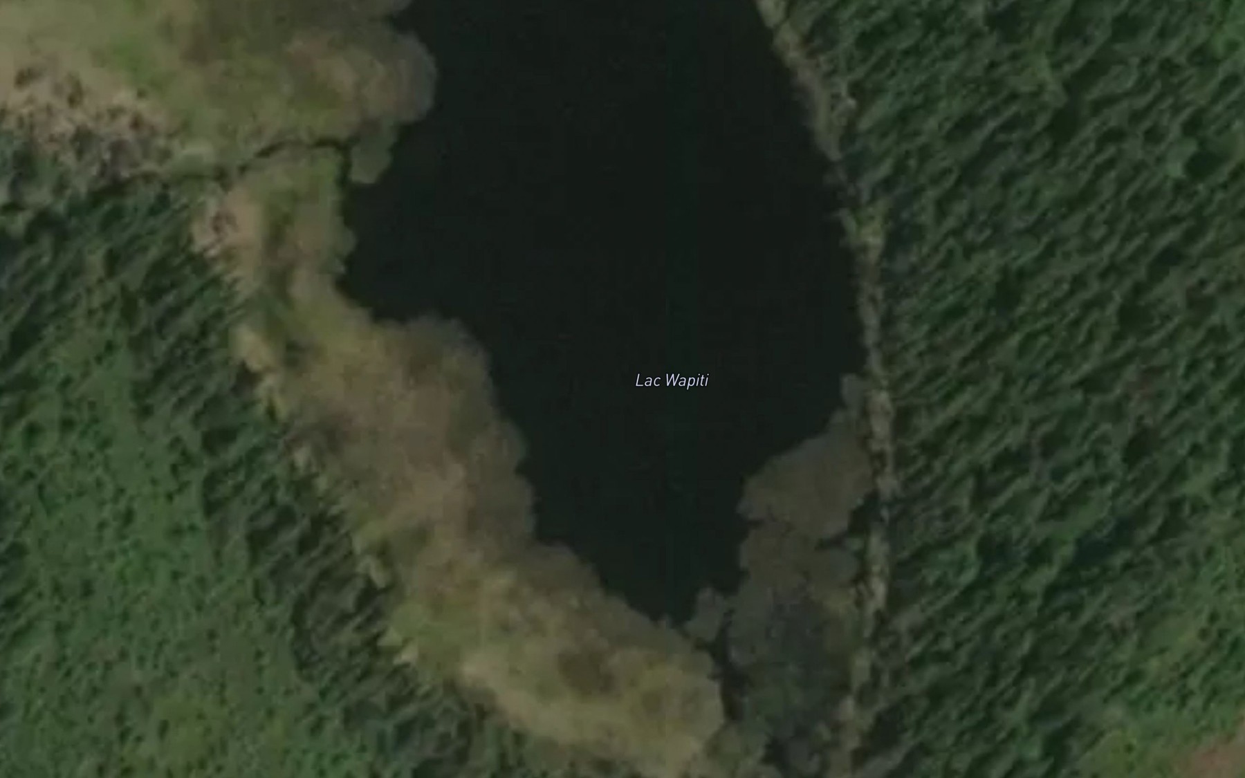 Satellite map of the Lac Wapiti