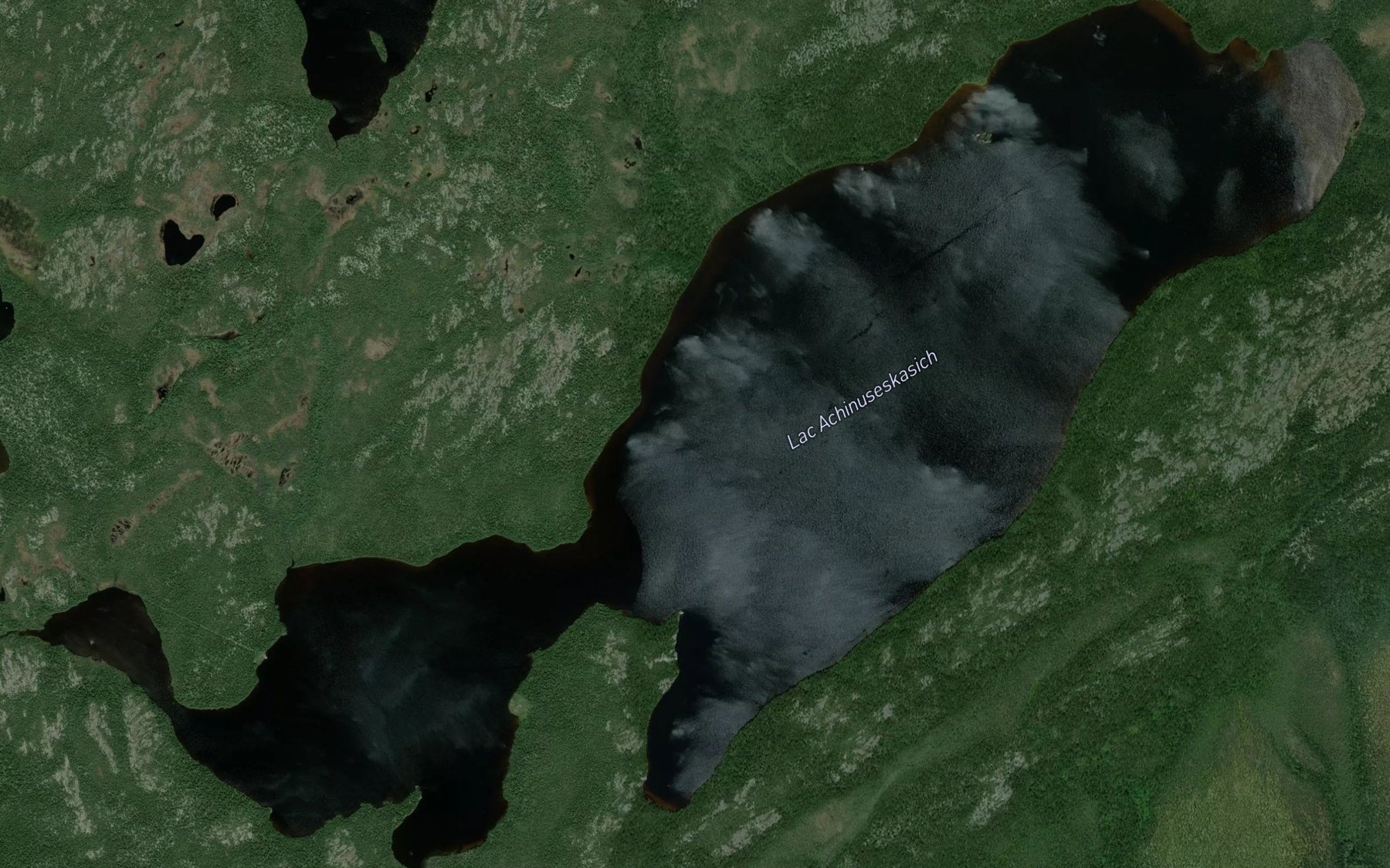 Satellite map of the Lac Achinuseskasich