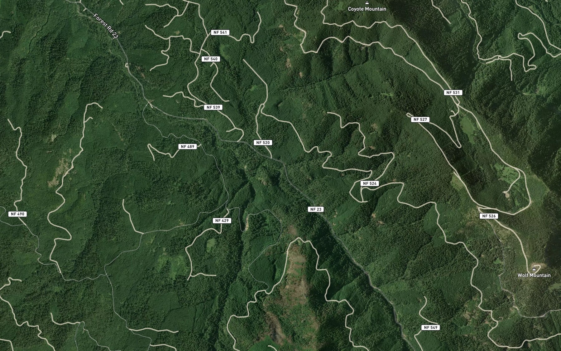 Satellite map of the Burro Creek
