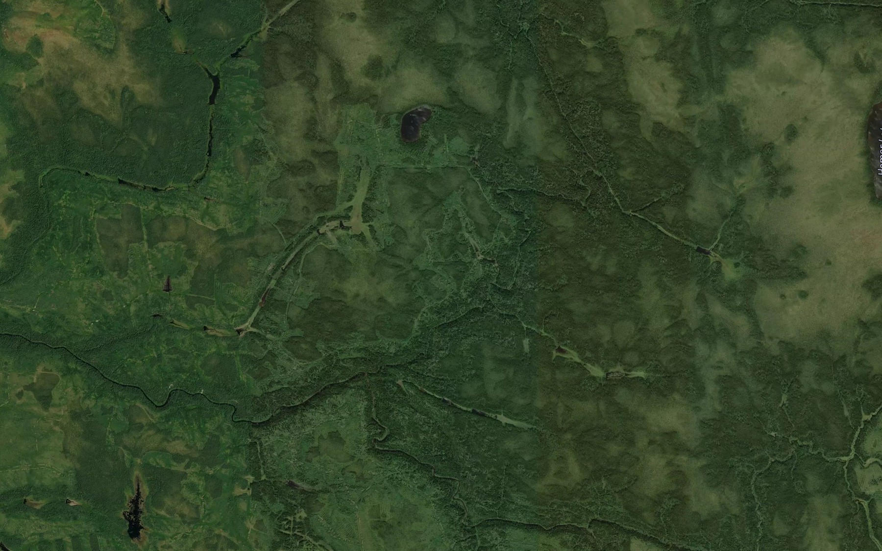 Satellite map of the Durrel Creek