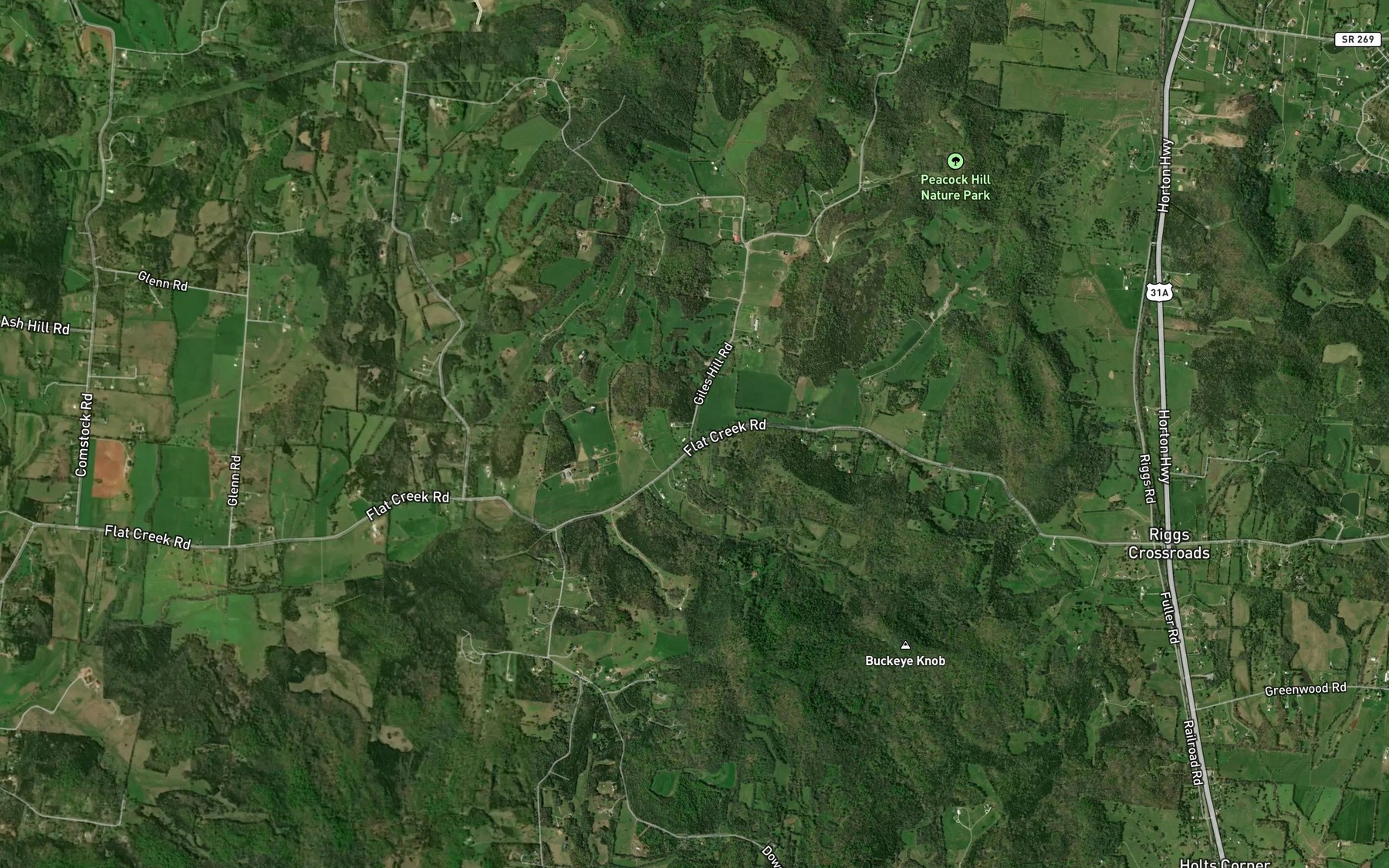 Satellite map of the North Fork Flat Creek