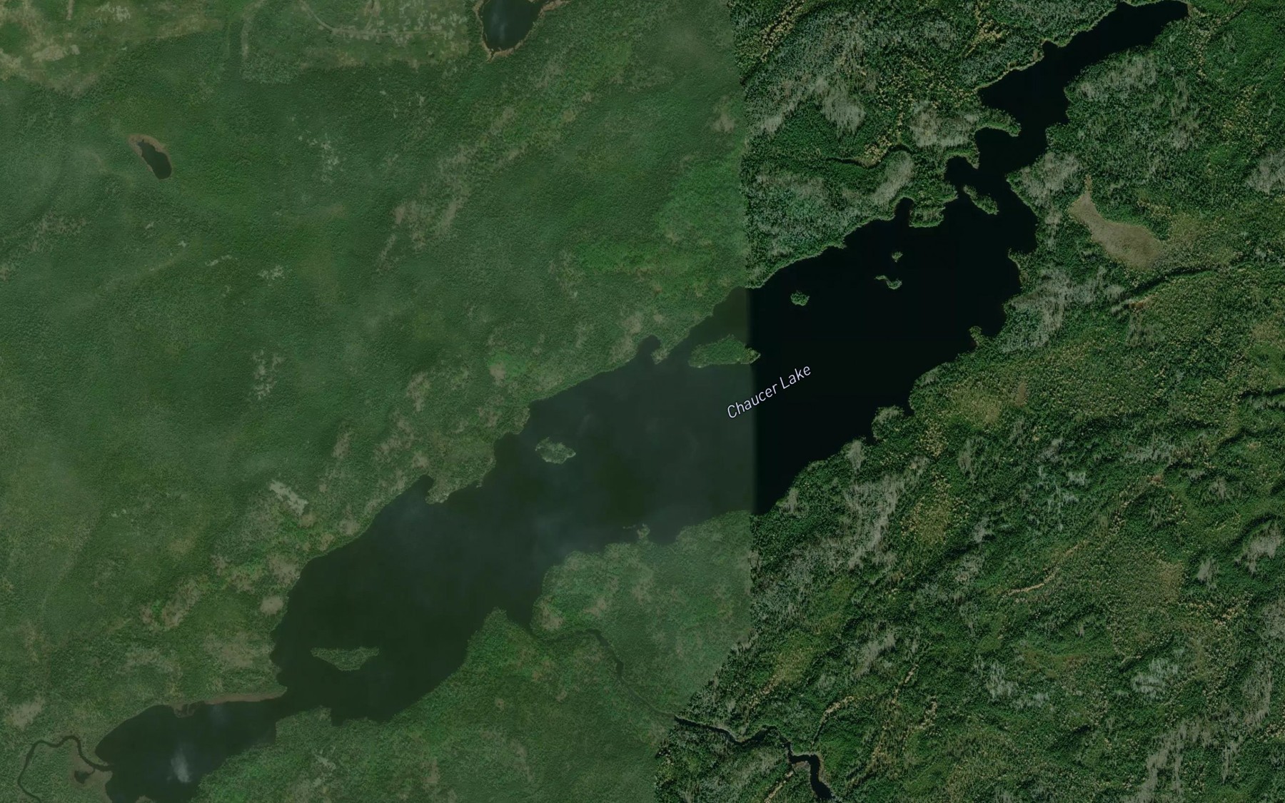 Satellite map of the Chaucer Lake