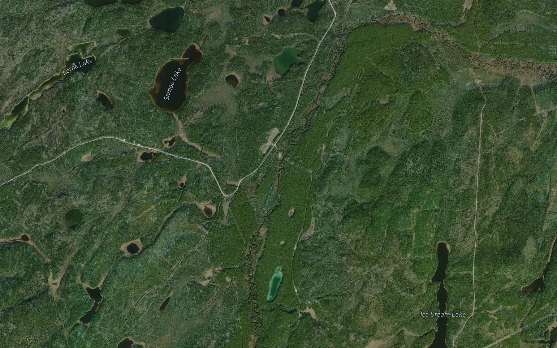 Satellite map of the Banana Creek