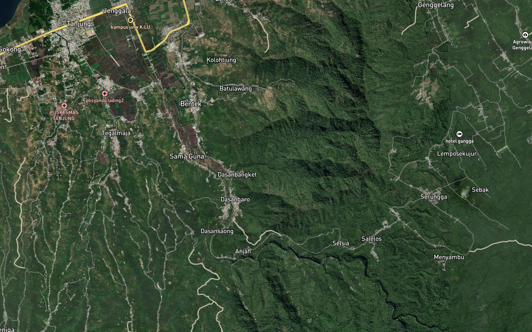 Satellite map of the Lokok Terangan