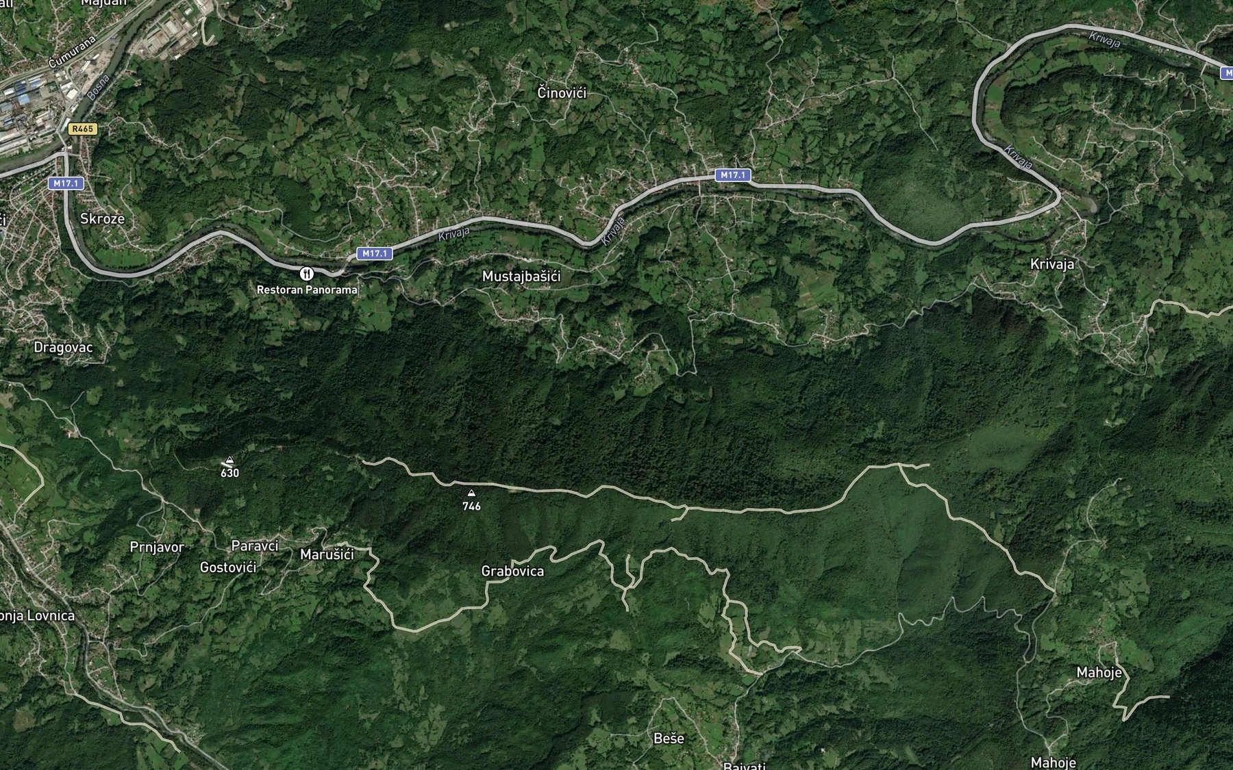 Satellite map of the Sedra