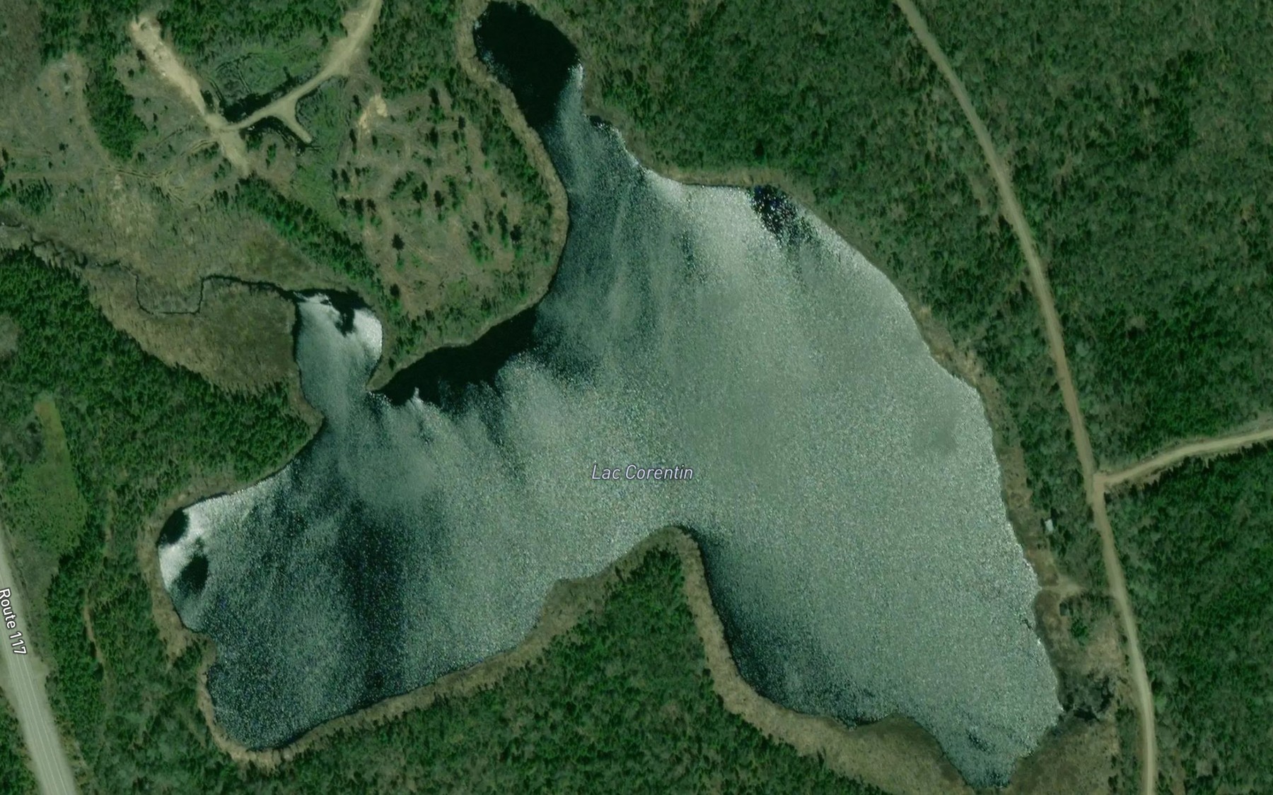 Satellite map of the Lac Corentin