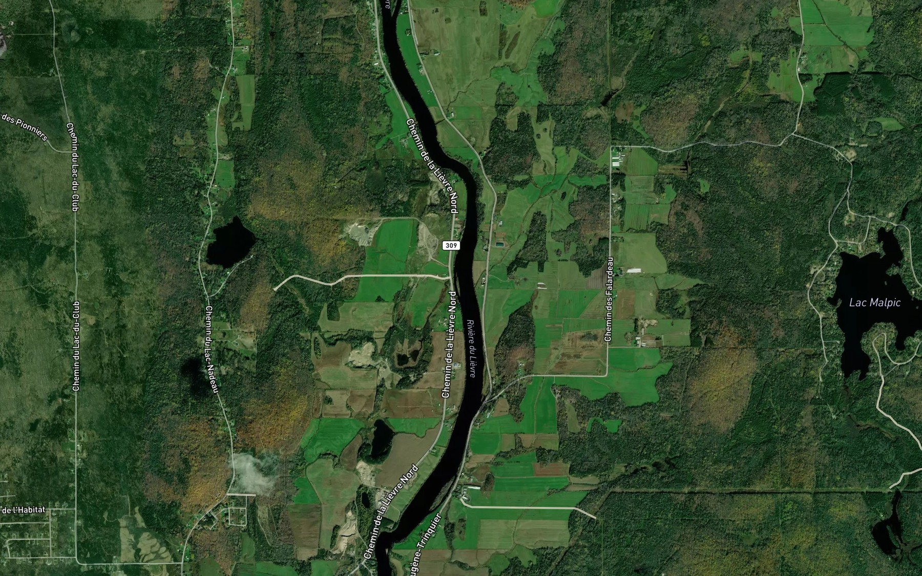 Satellite map of the Ruisseau Paradis