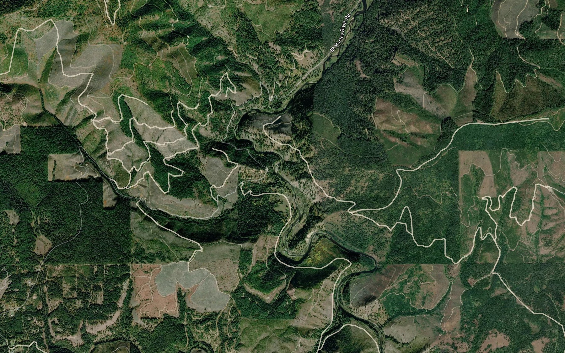 Satellite map of the Carlin Creek