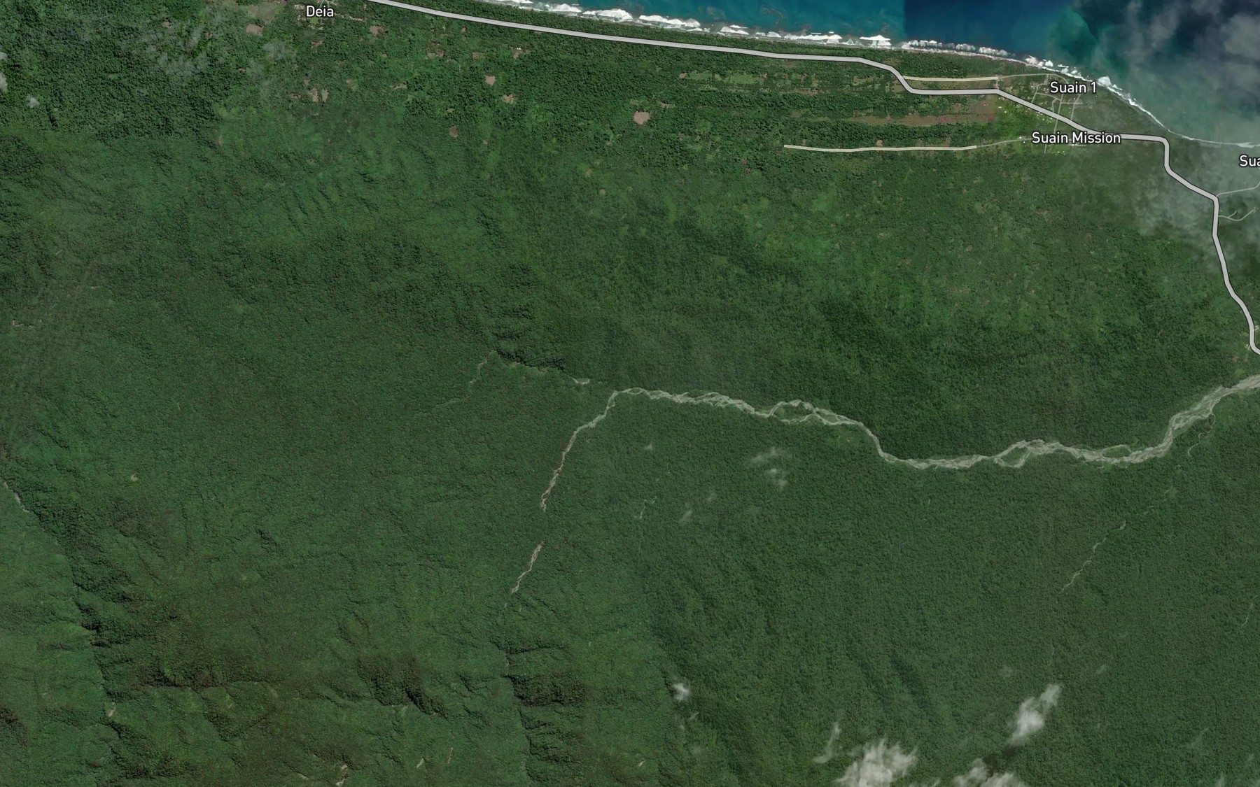 Satellite map of the Dinagum Creek