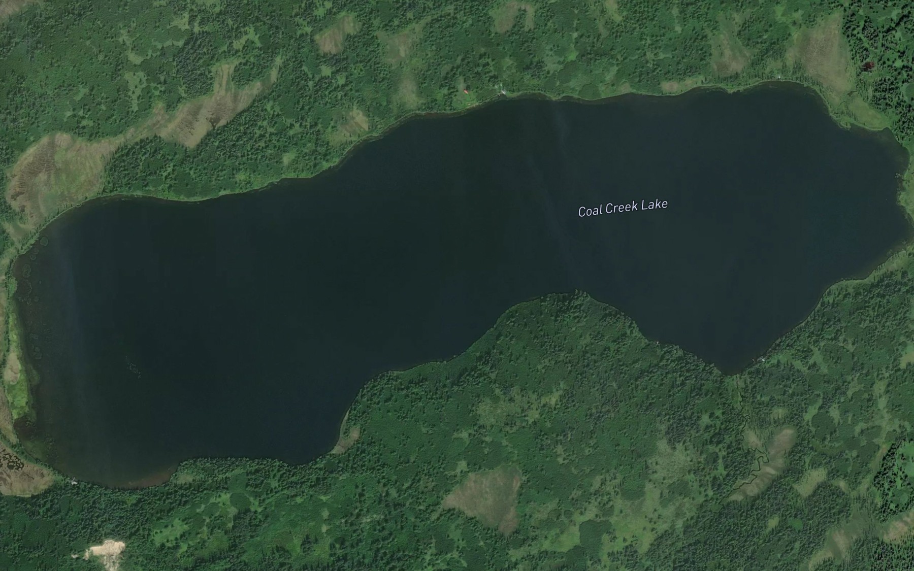 Satellite map of the Coal Creek Lake