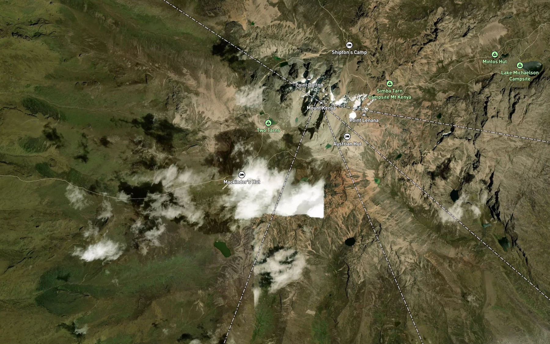 Satellite map of the Naro Moru Tarn