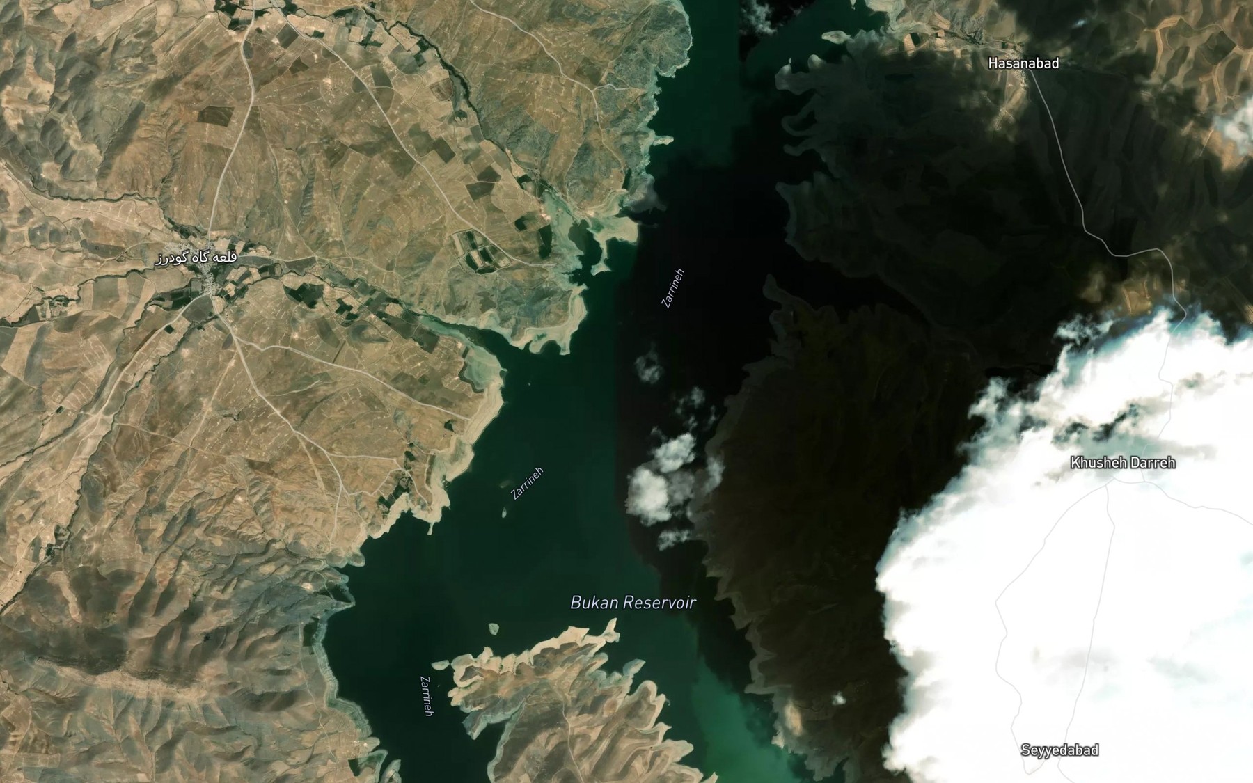 Satellite map of the Daryacheh-ye Sadd-e Bukan