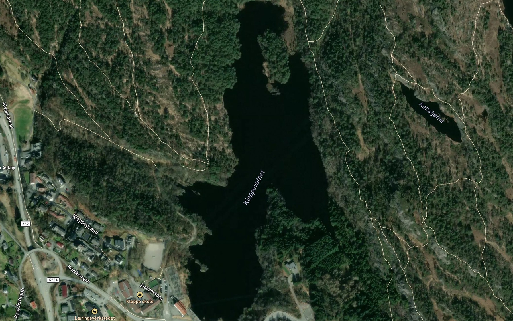 Satellite map of the Kleppevatnet