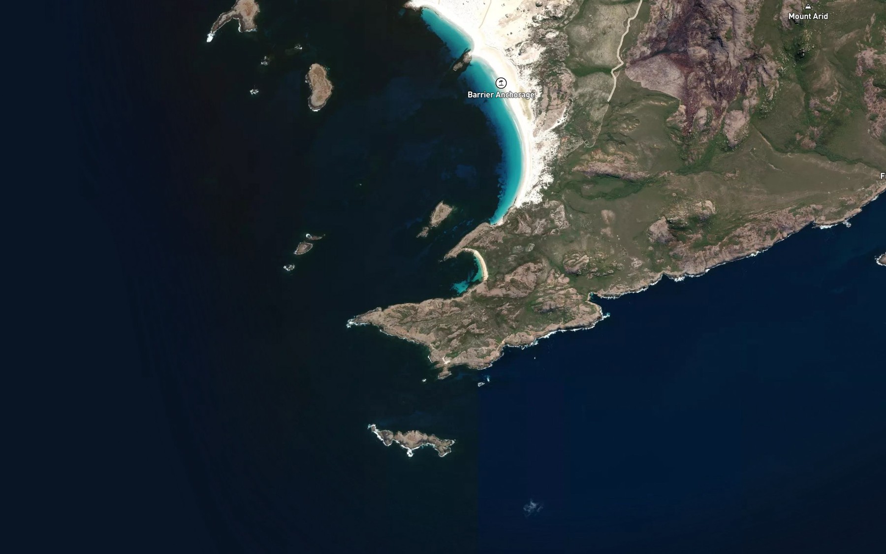 Satellite map of the Arid Bay