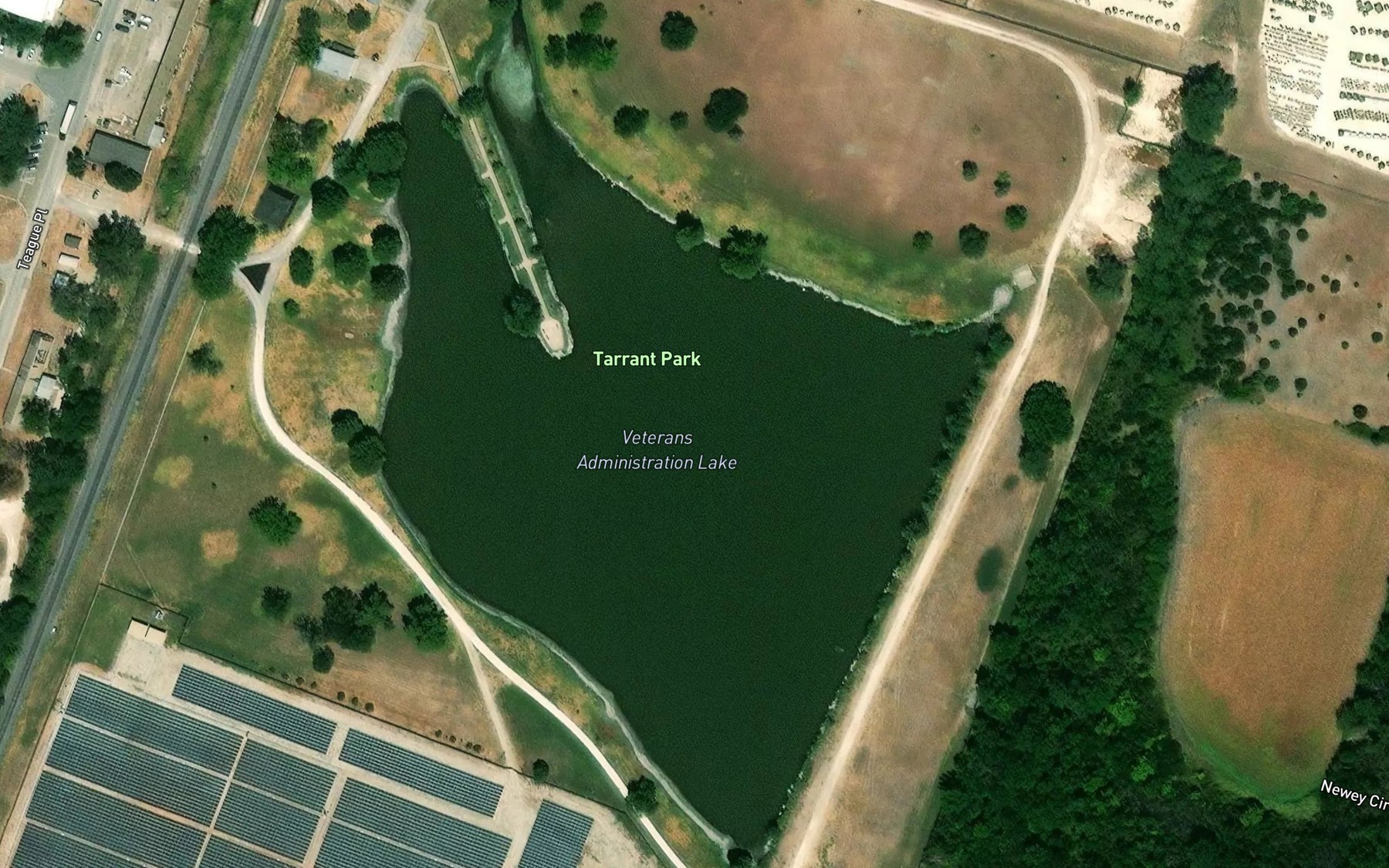 Satellite map of the Veterans Administration Lake