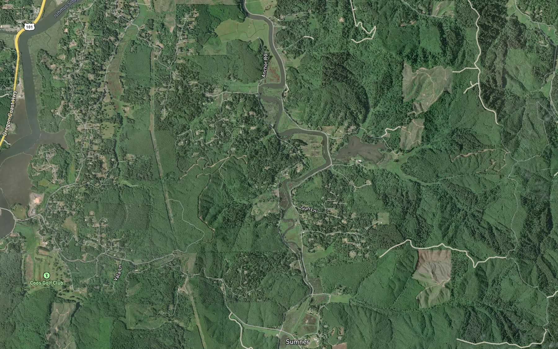 Satellite map of the Miller Reservoir