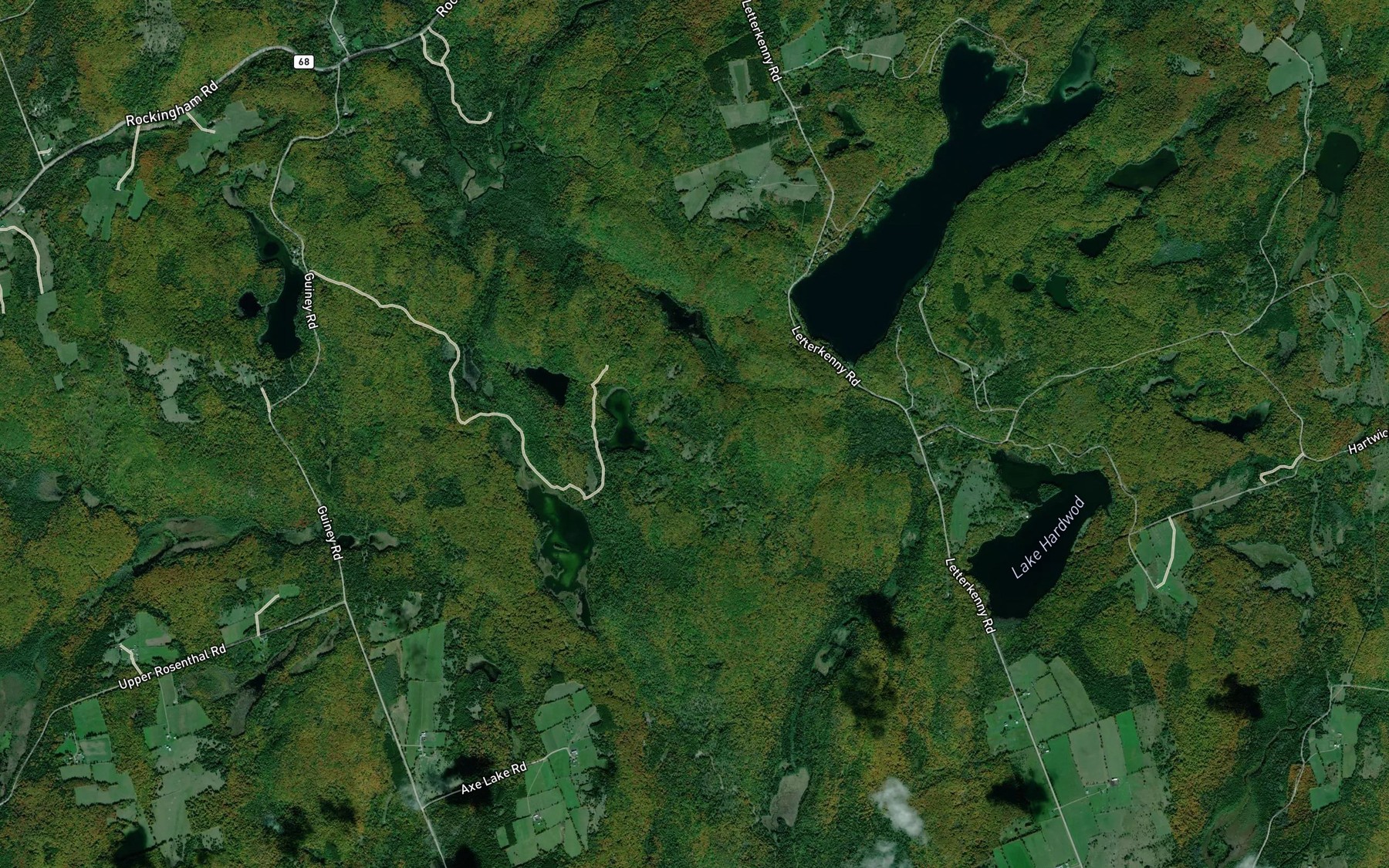 Satellite map of the Acton Pond