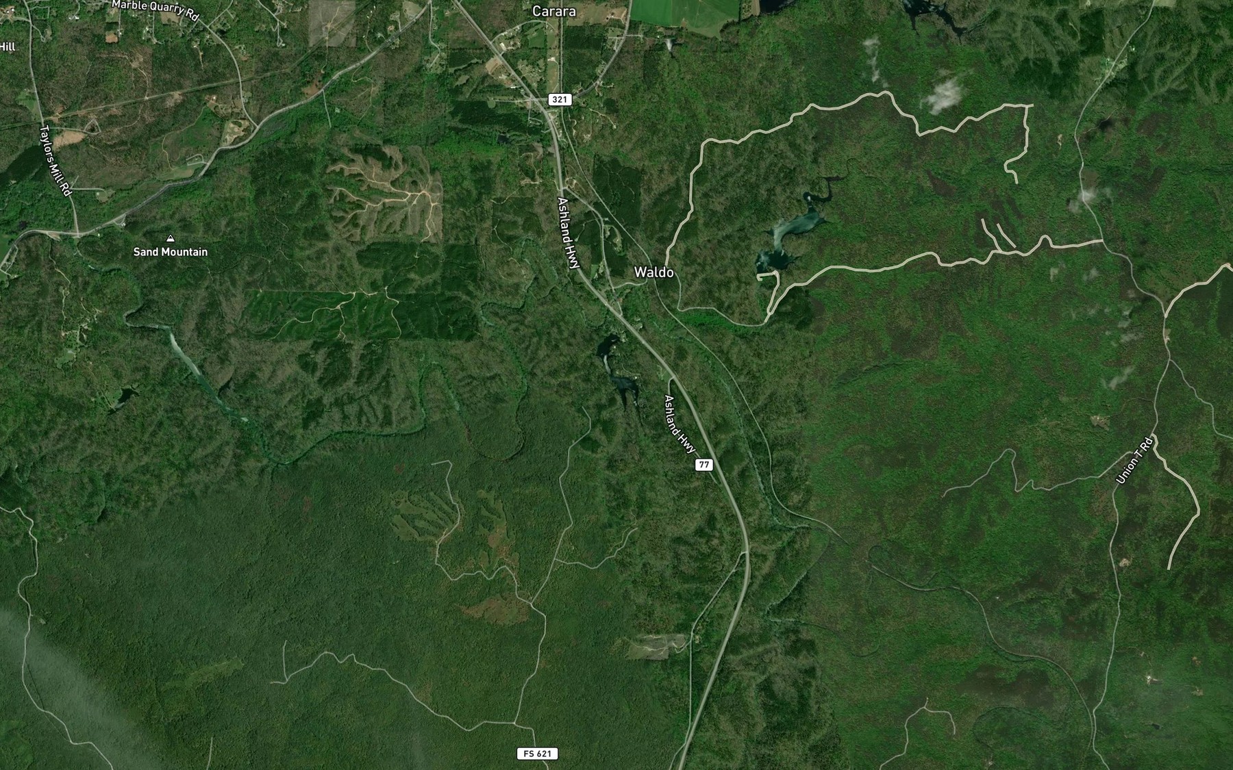Satellite map of the Lake Socapatoy