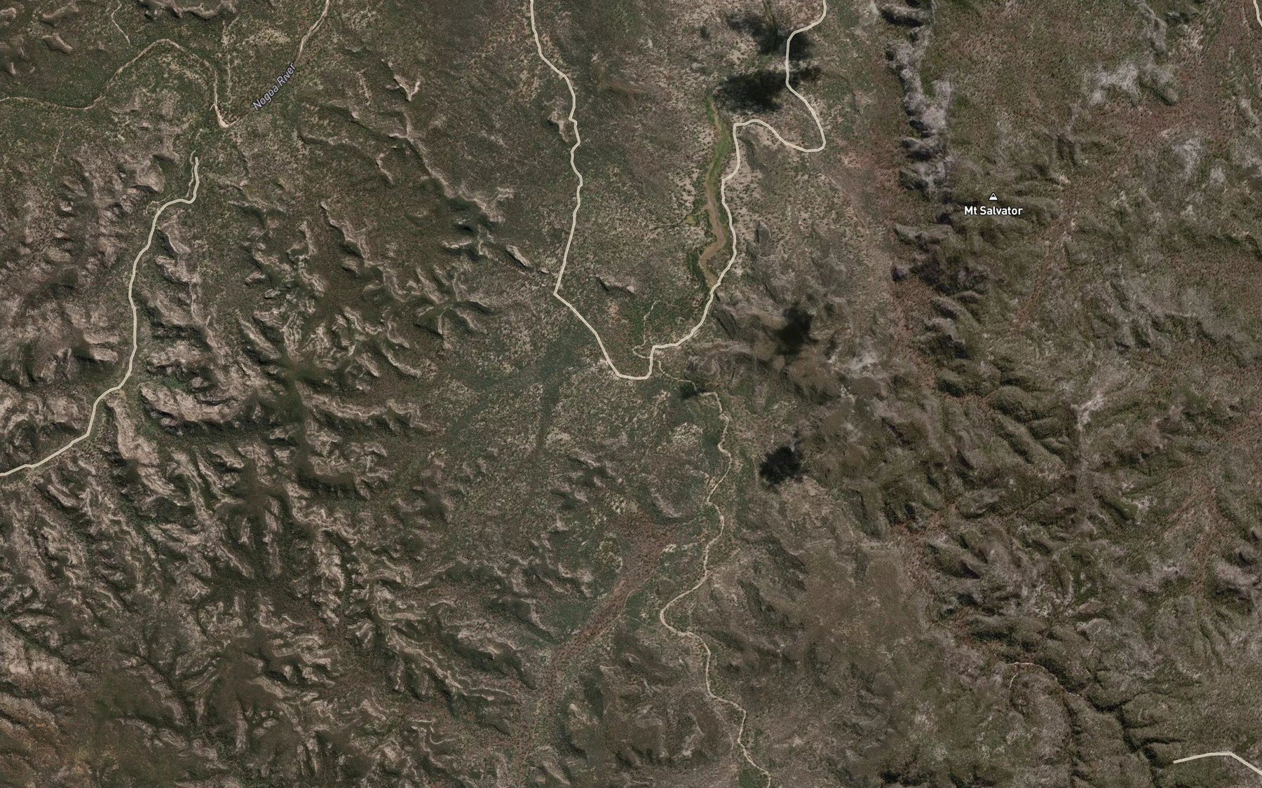 Satellite map of the Major Mitchell Springs