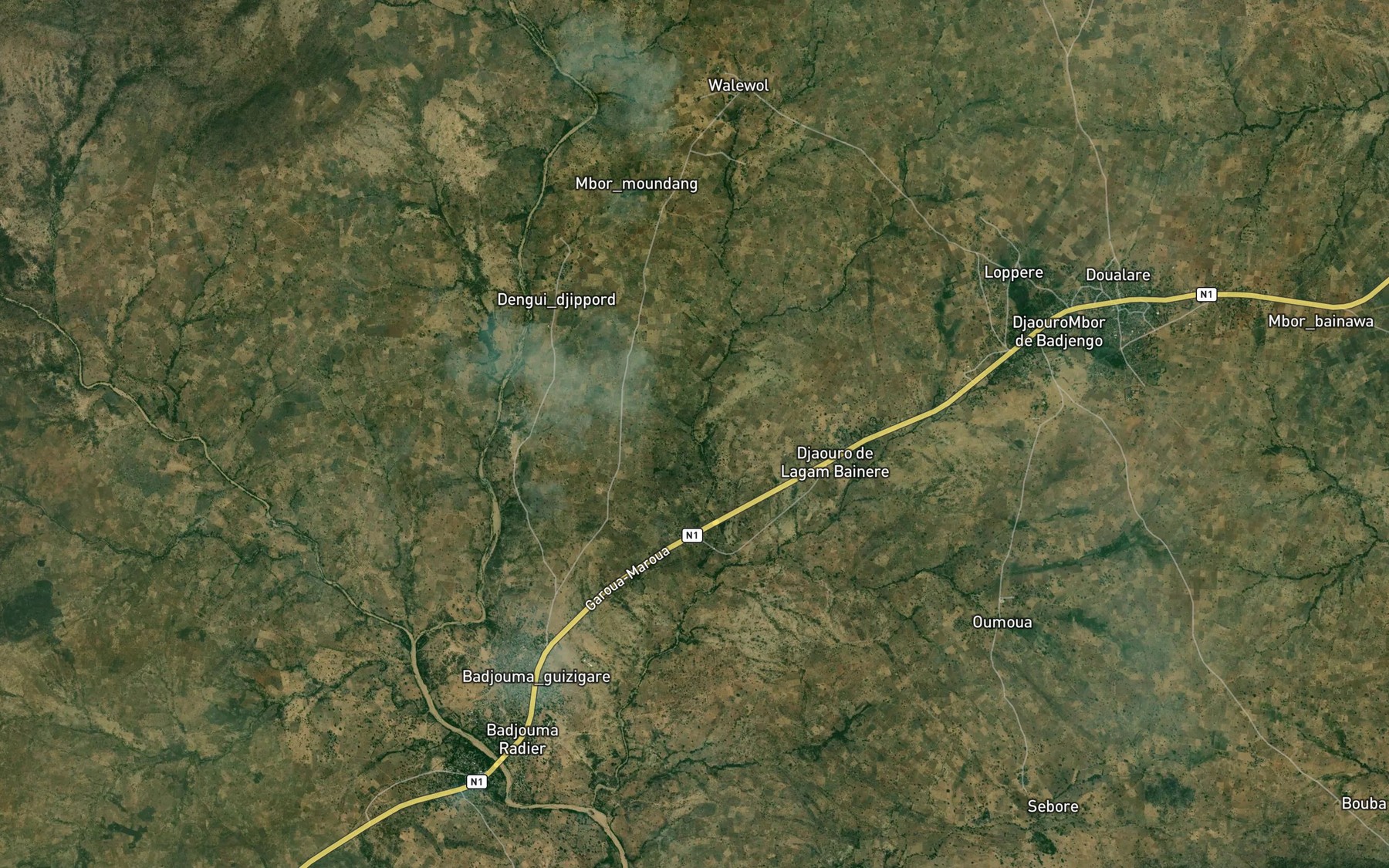 Satellite map of the Mayo Chadouzi