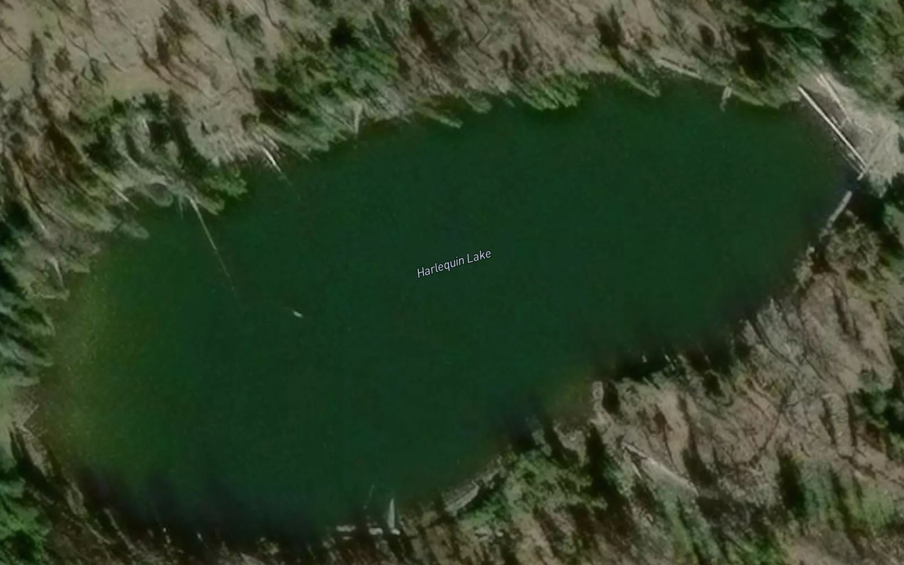 Satellite map of the Harlequin Lake