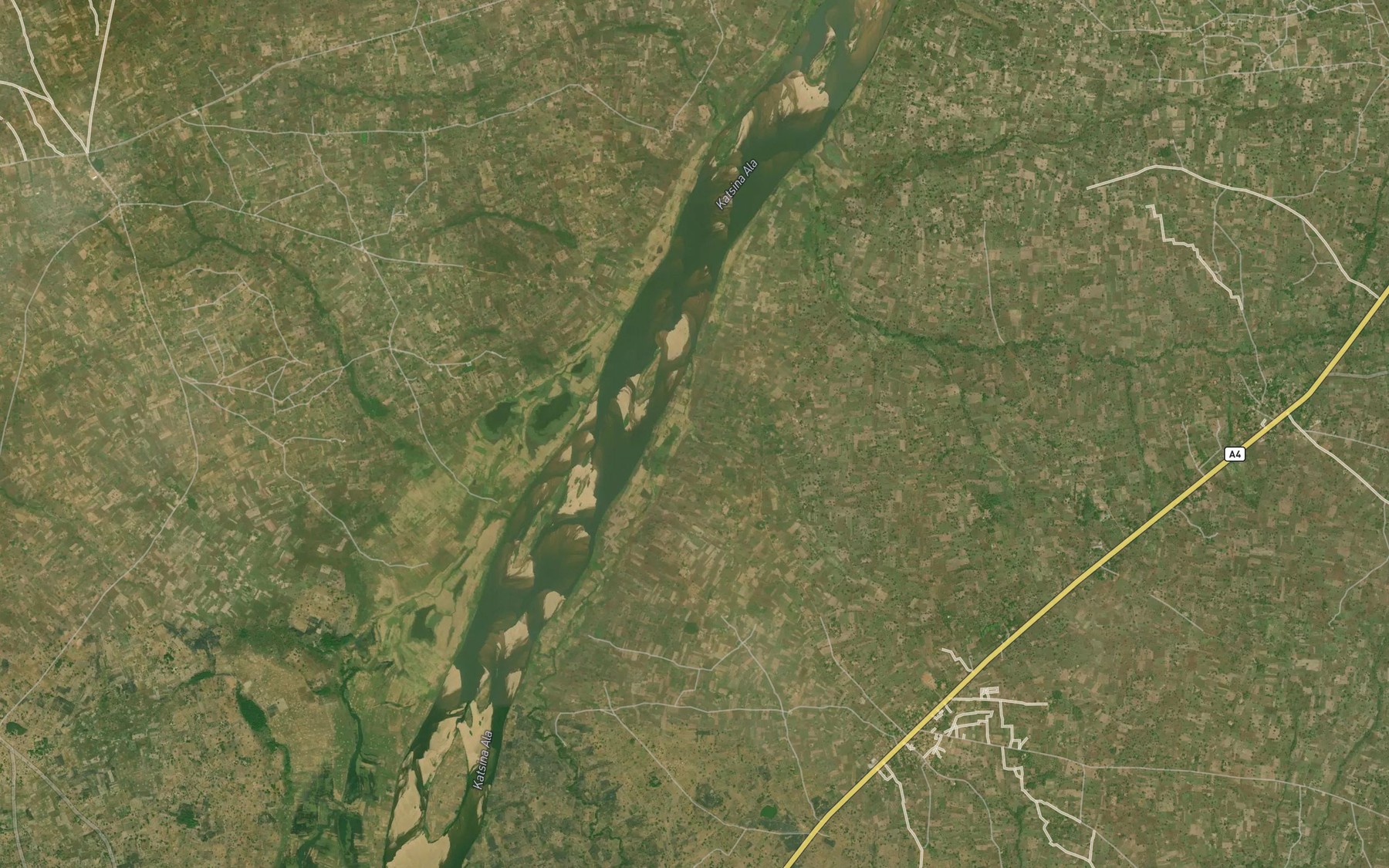 Satellite map of the River Orgba