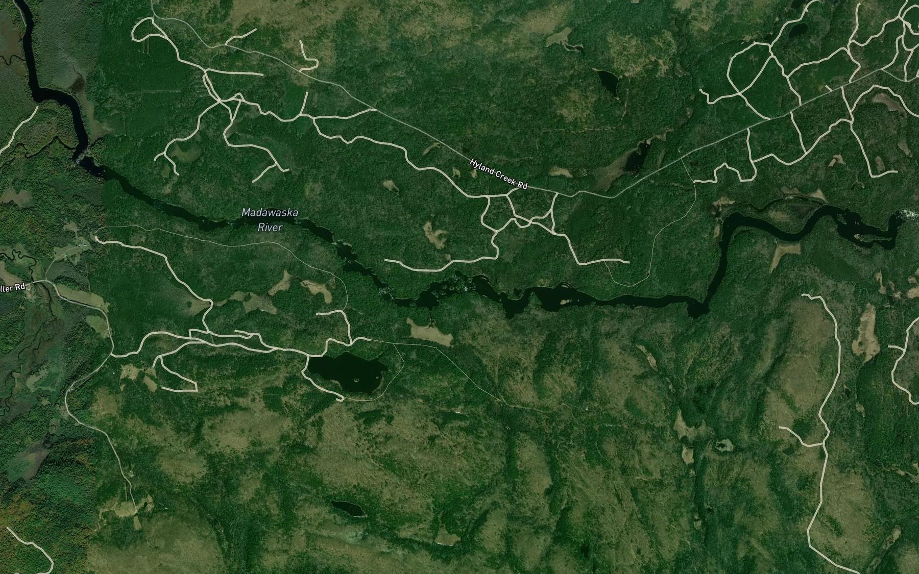 Satellite map of the Rackett Rapids