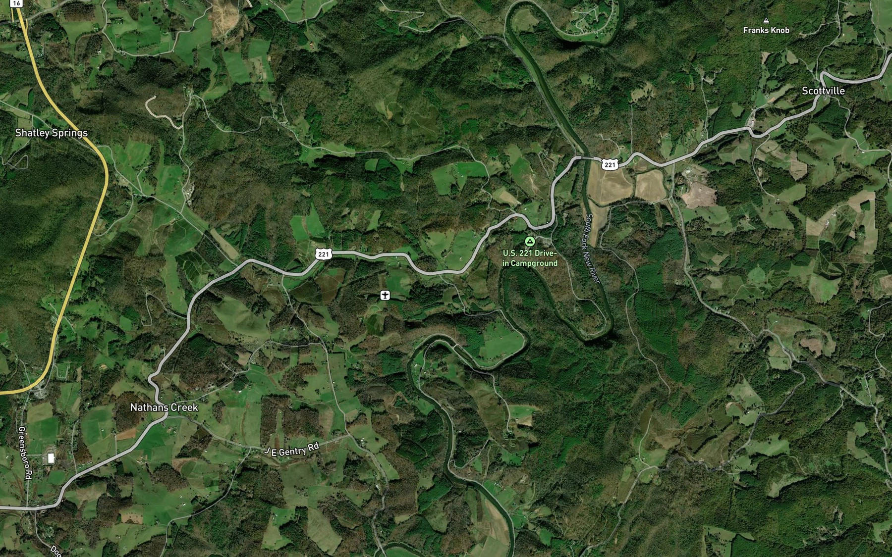Satellite map of the Long Branch
