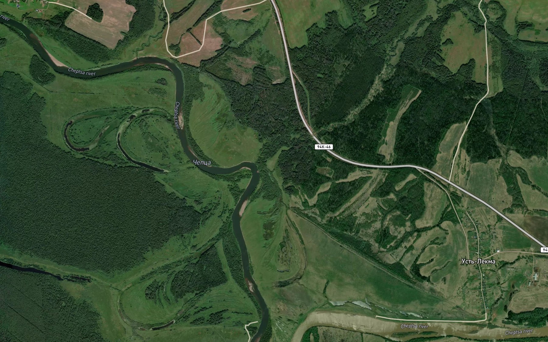 Satellite map of the Siz'ma