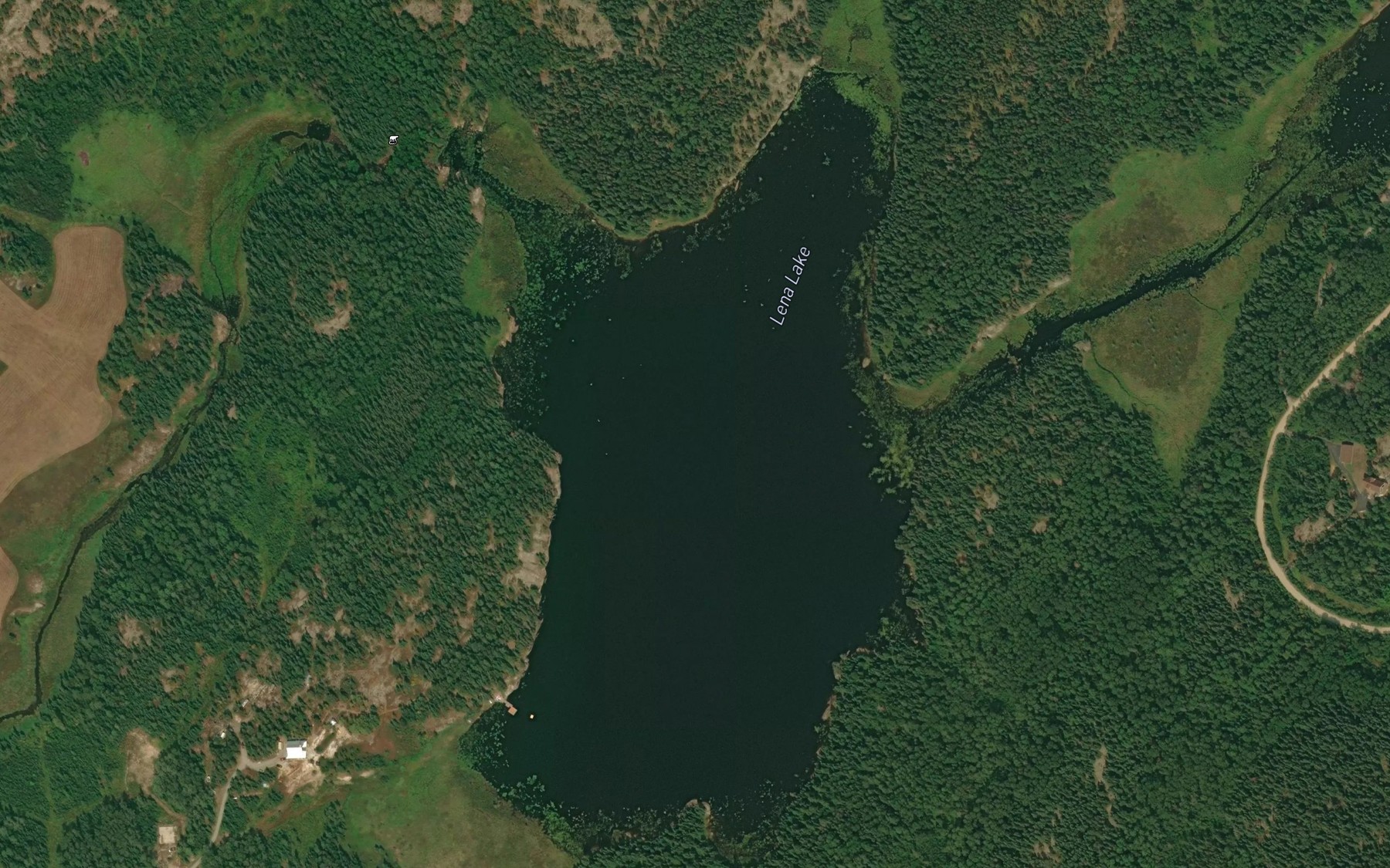 Satellite map of the Lena Lake