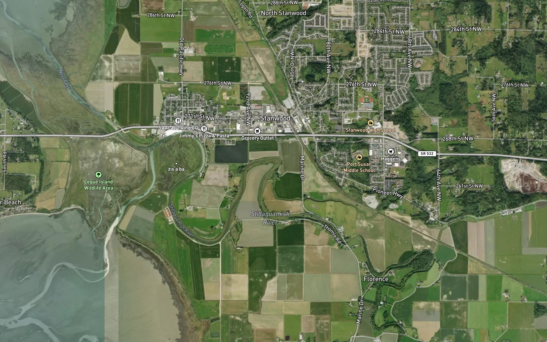 Satellite map of the Jorgenson Slough