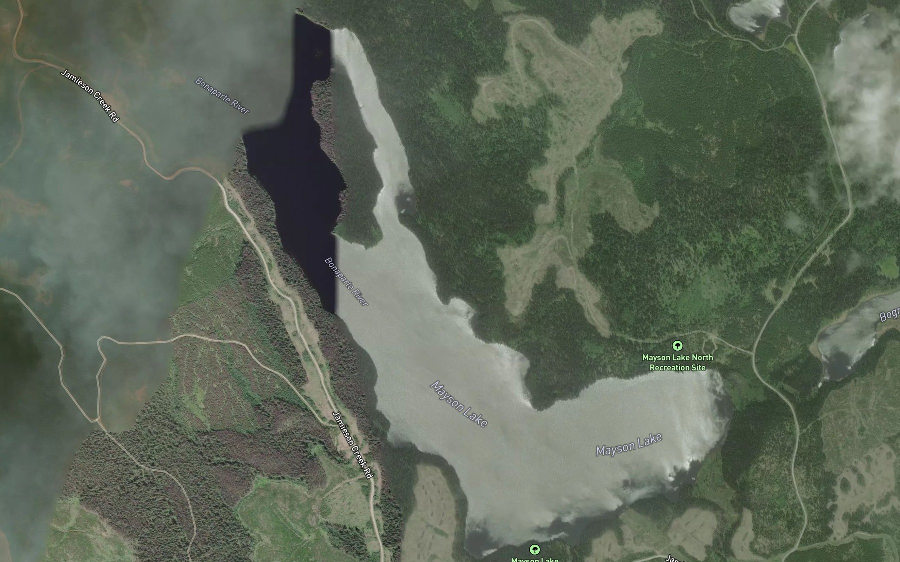 Satellite map of the Mayson Lake