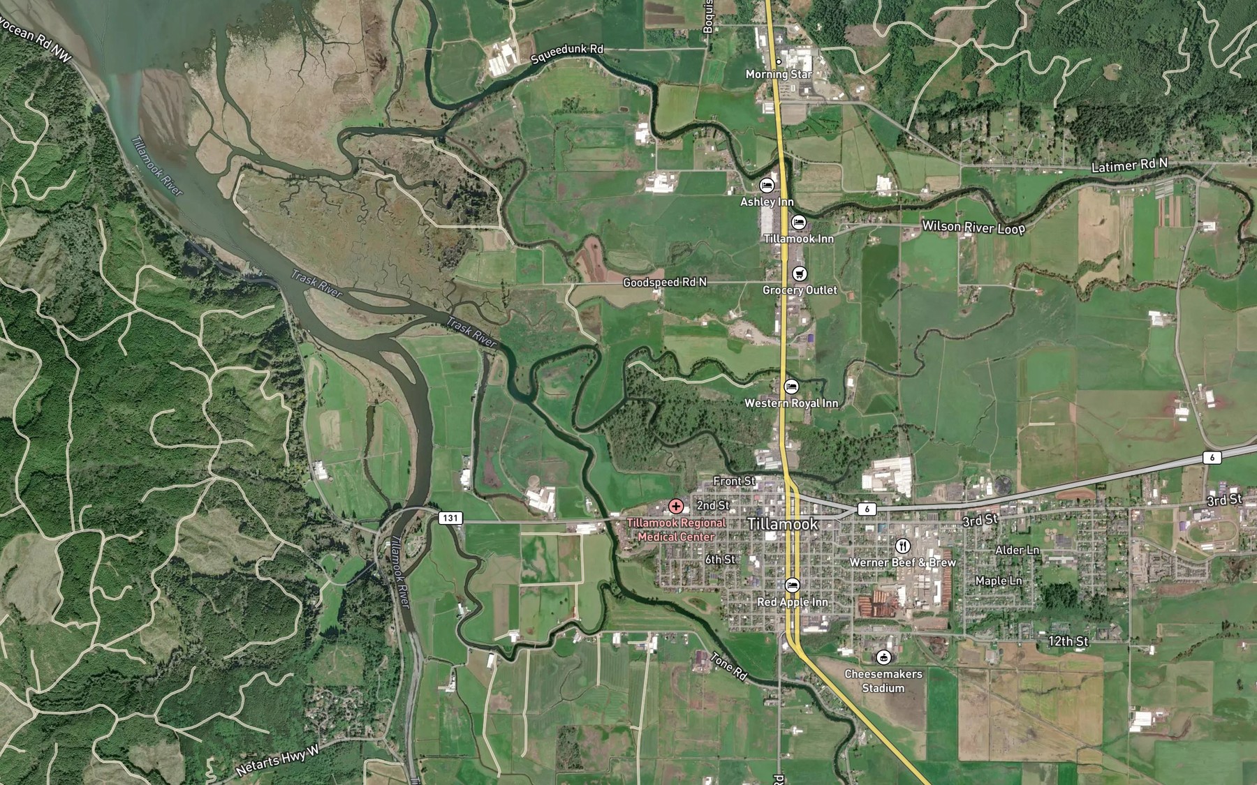 Satellite map of the Dougherty Slough