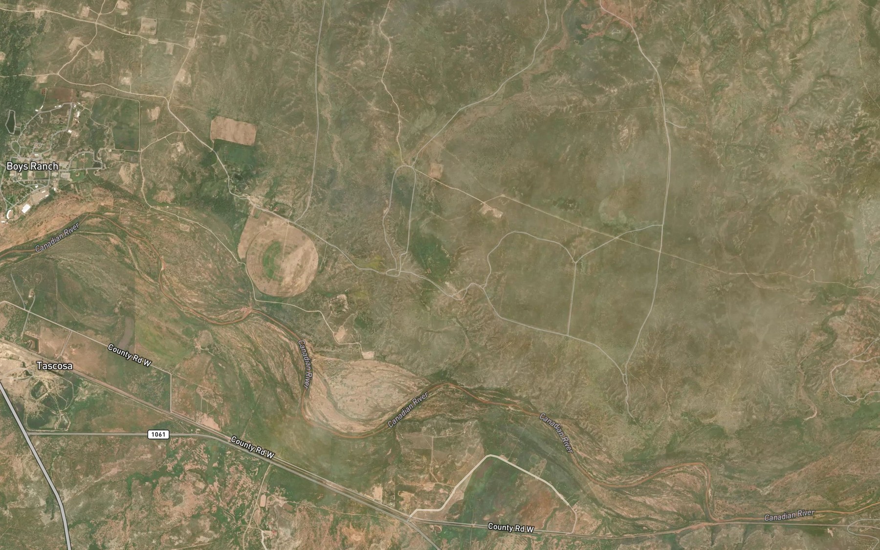 Satellite map of the Pescado Creek Lake