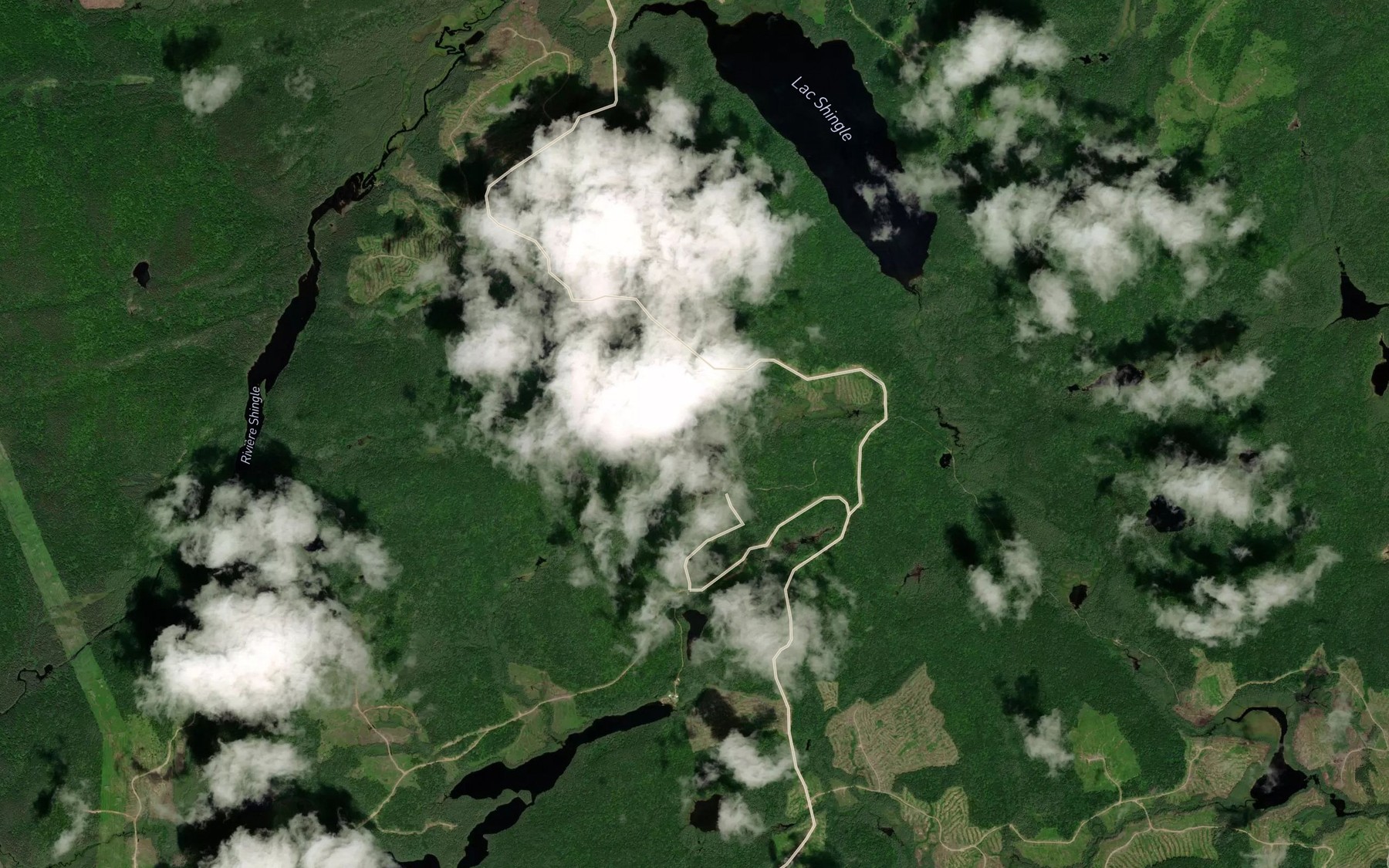 Satellite map of the Lac Martel