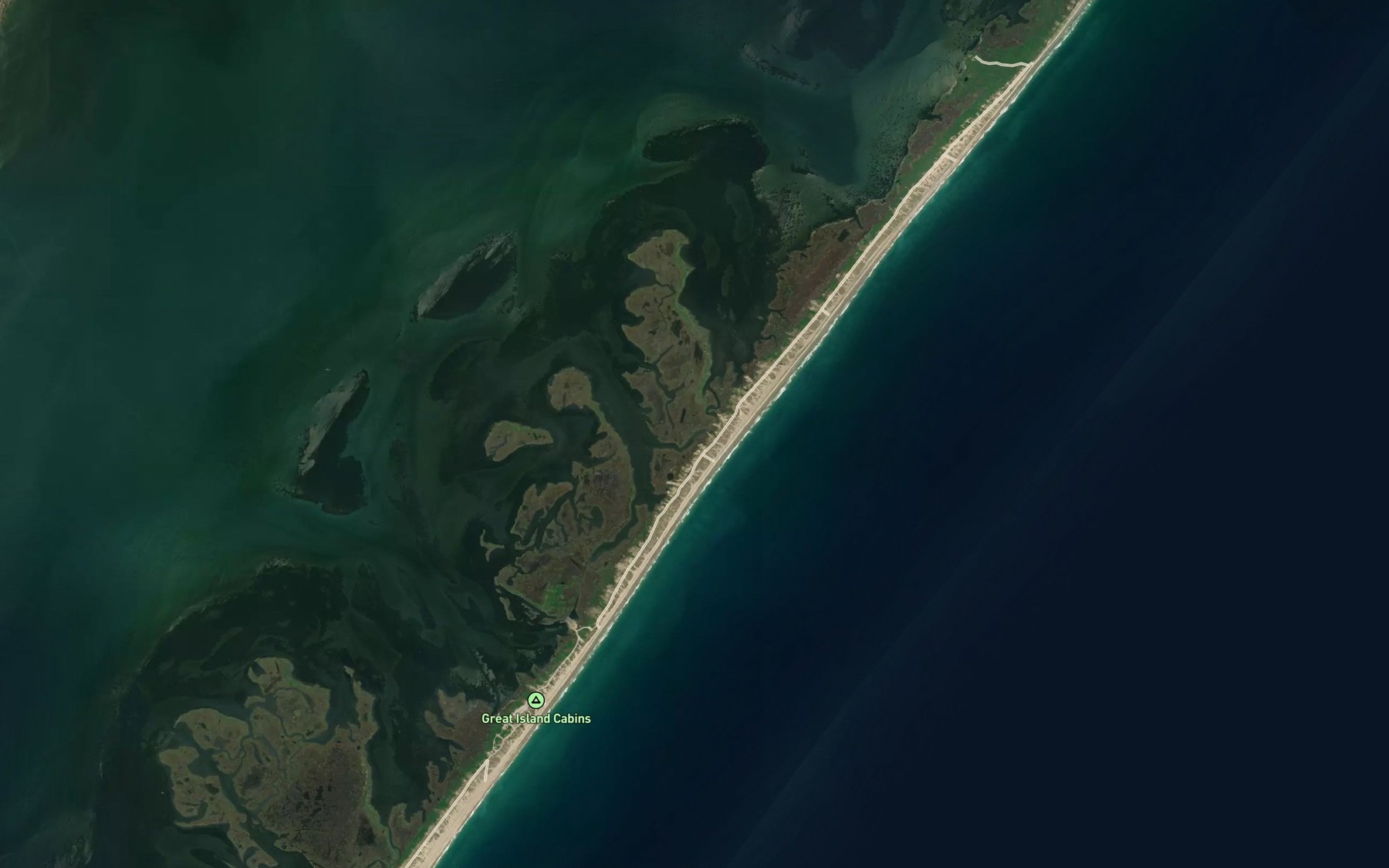 Satellite map of the Horse Island Creek