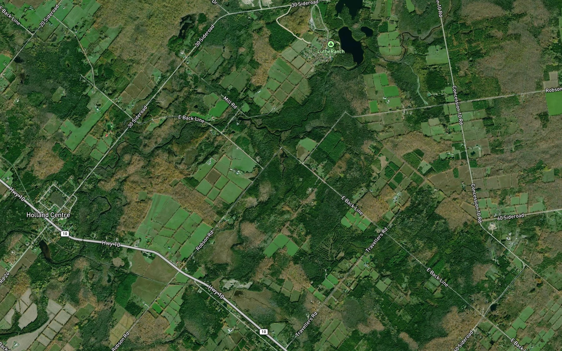 Satellite map of the Middleton Creek