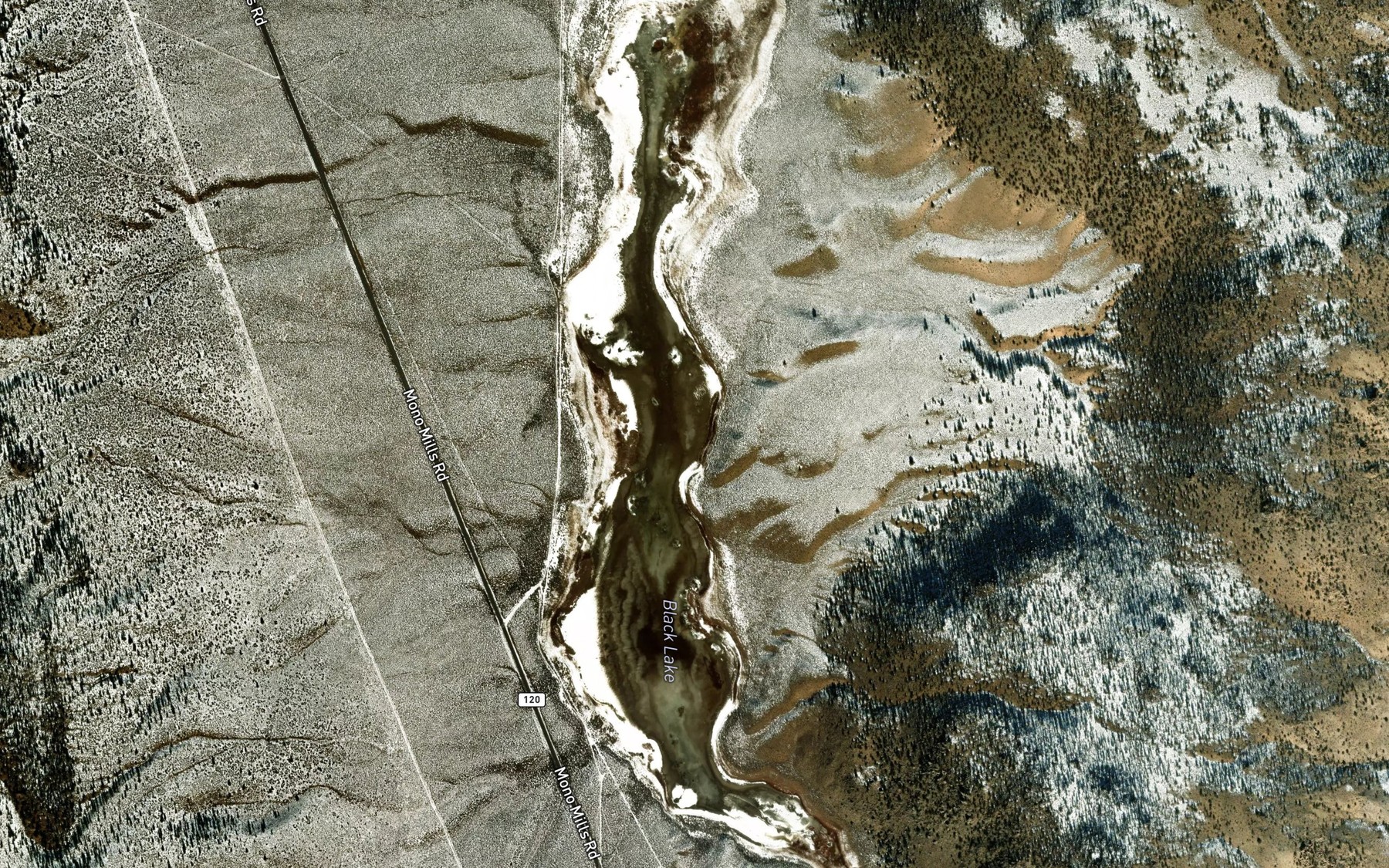 Satellite map of the Black Lake