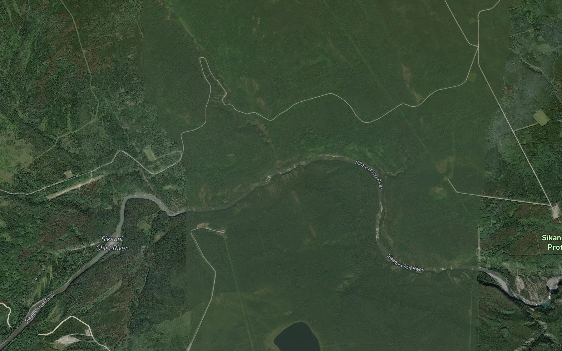 Satellite map of the Chicken Creek
