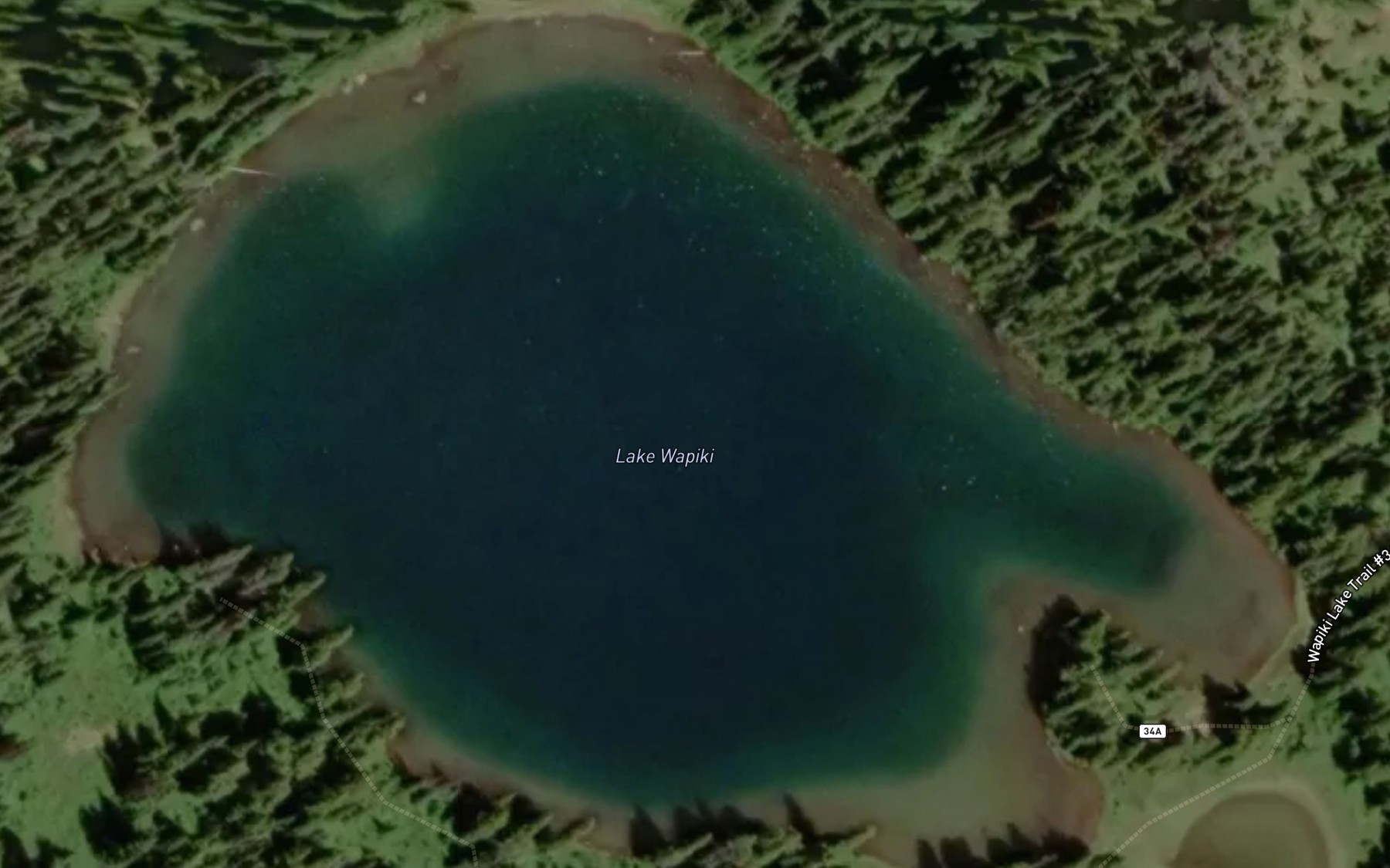 Satellite map of the Lake Wapiki