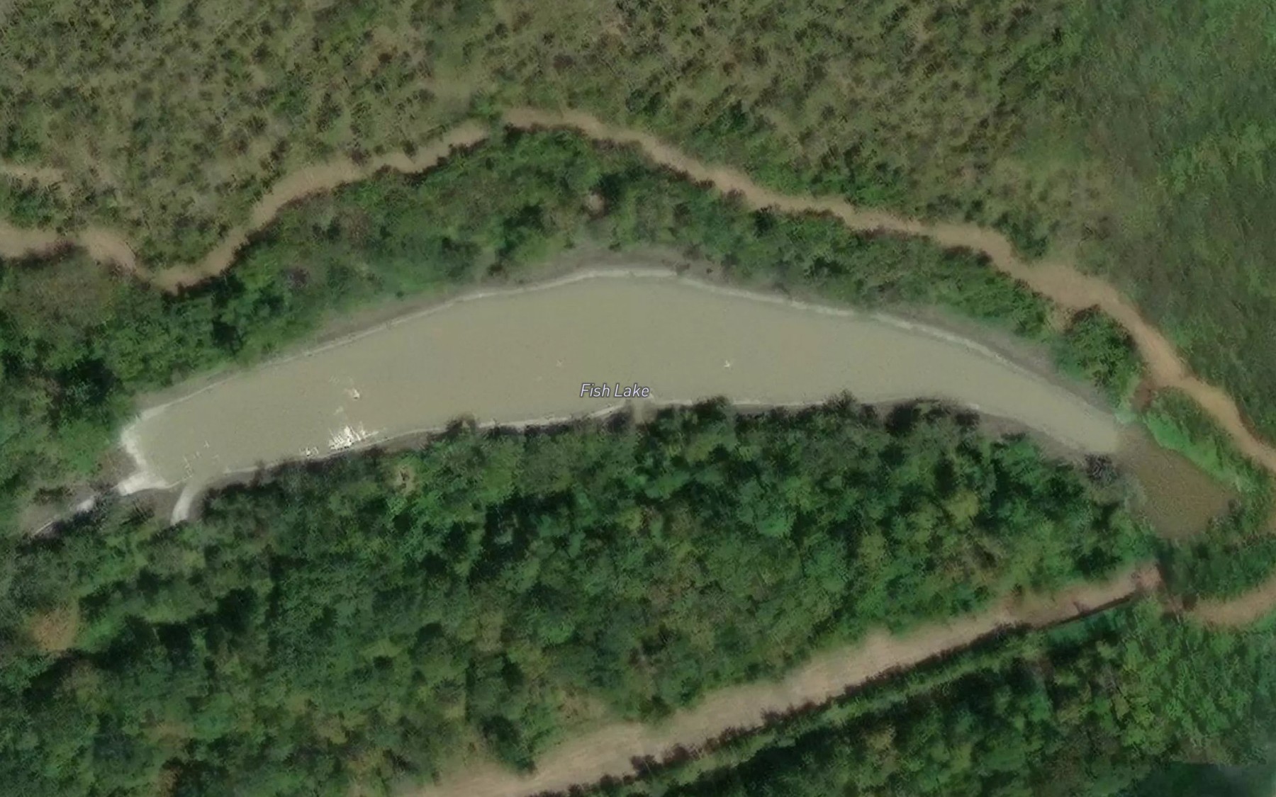 Satellite map of the Fish Lake