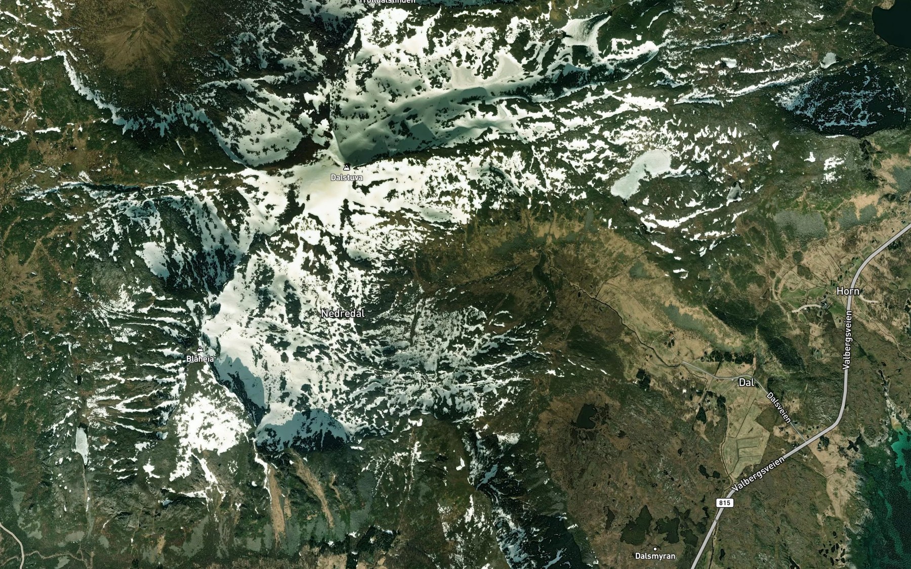 Satellite map of the Dalselva
