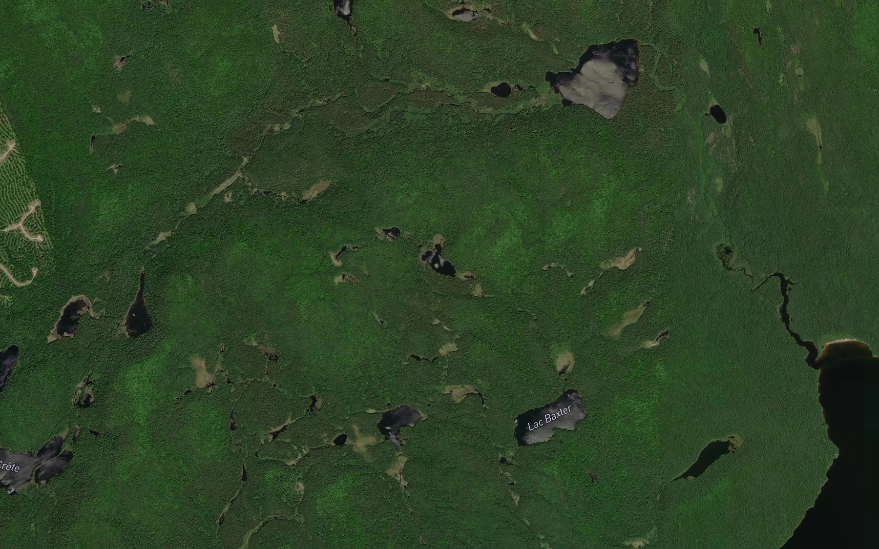 Satellite map of the Lac aux Amandes