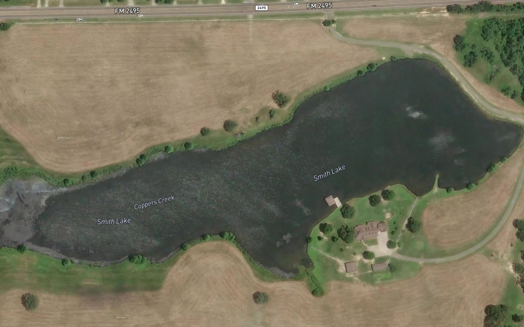 Satellite map of the Smith Lake